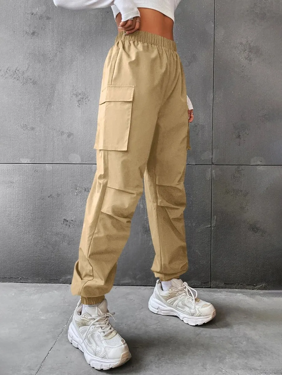 Casual Flap Pocket Side Jogger Pants