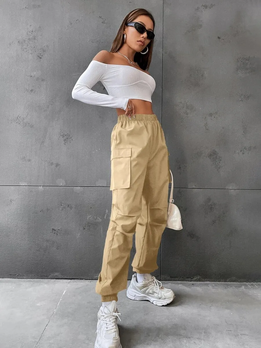 Casual Flap Pocket Side Jogger Pants