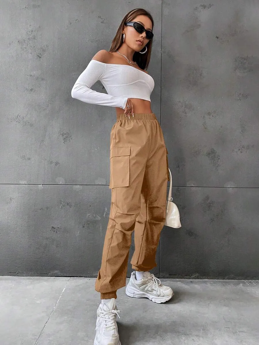 Casual Flap Pocket Side Jogger Pants