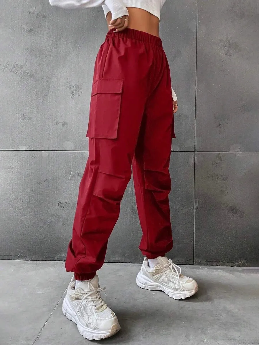 Casual Flap Pocket Side Jogger Pants