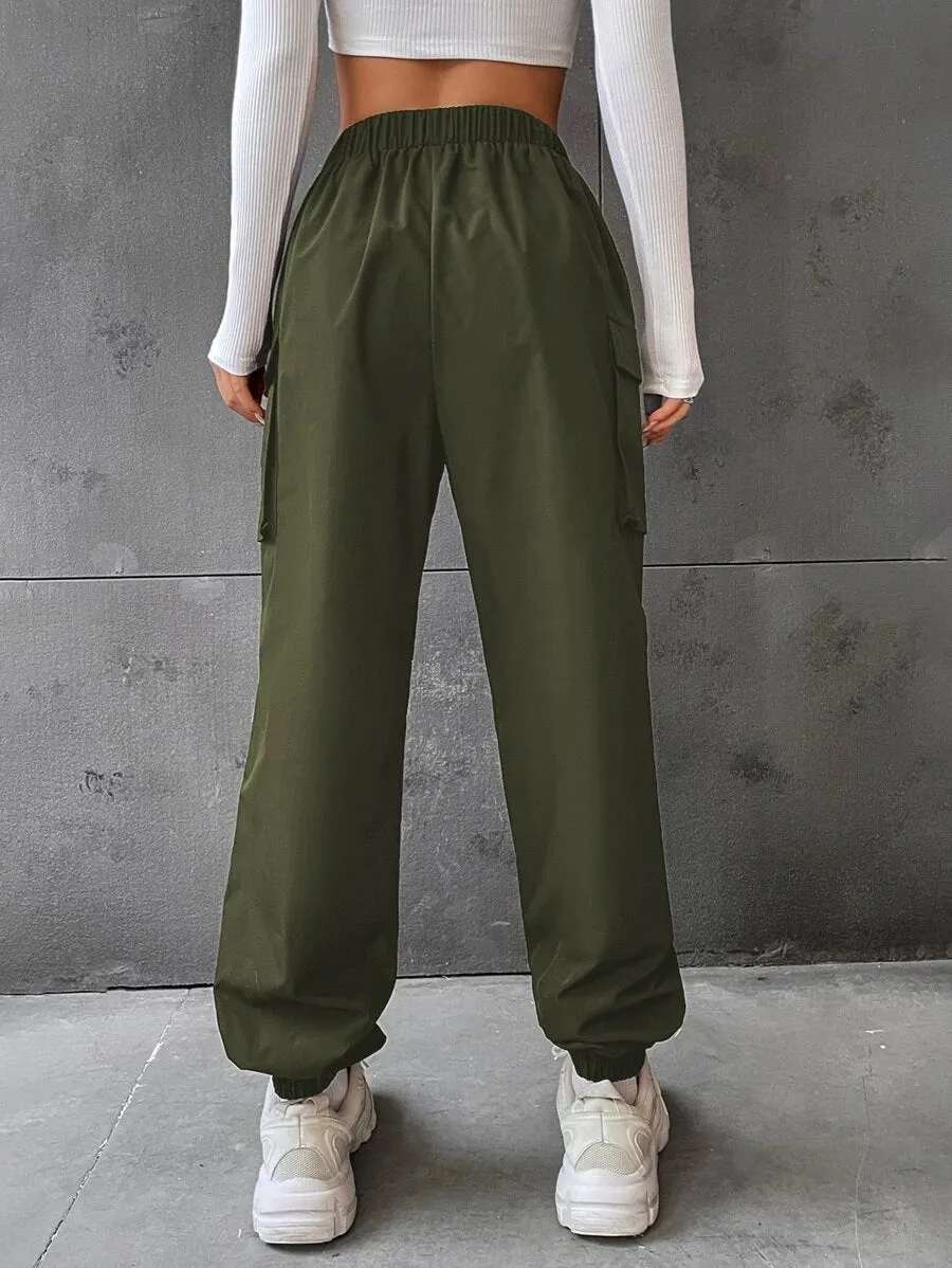 Casual Flap Pocket Side Jogger Pants