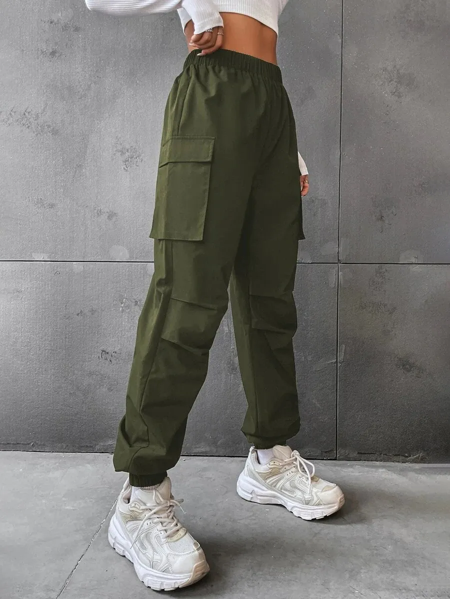 Casual Flap Pocket Side Jogger Pants