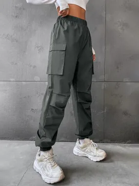 Casual Flap Pocket Side Jogger Pants