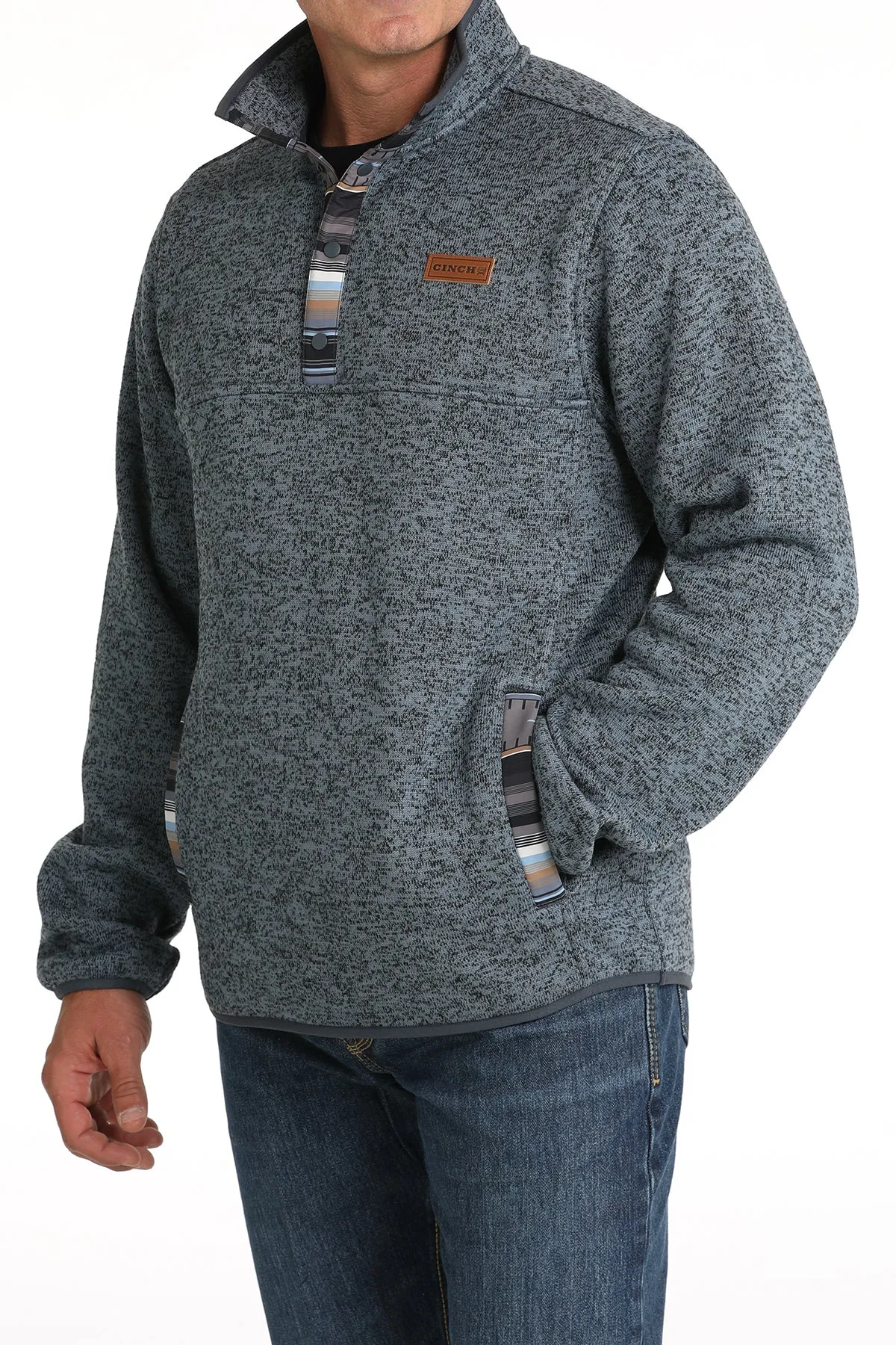 Cinch Men's Blue Sweater Knit Pullover