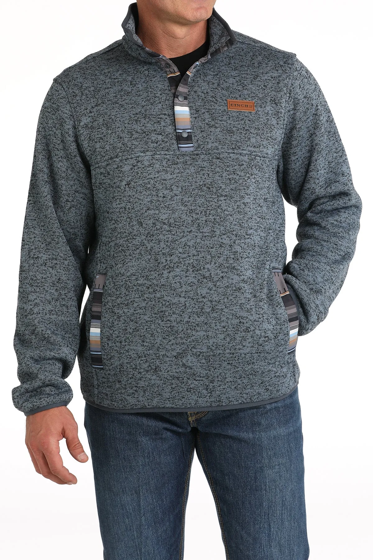 Cinch Men's Blue Sweater Knit Pullover