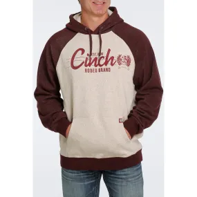 Cinch Men's Khaki and Burgundy Logo Hoodie