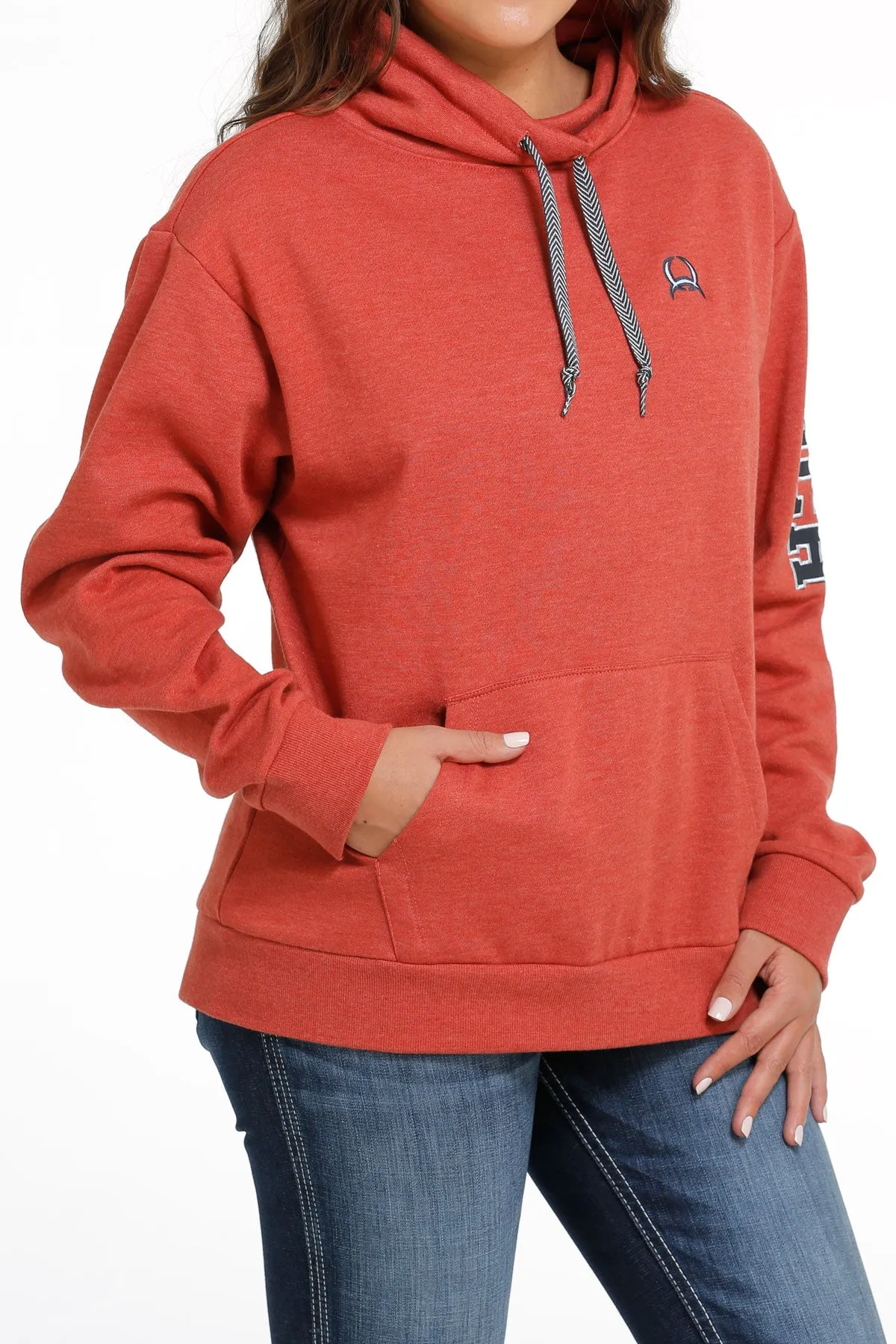 Cinch Women's Heather Red French Terry Pullover