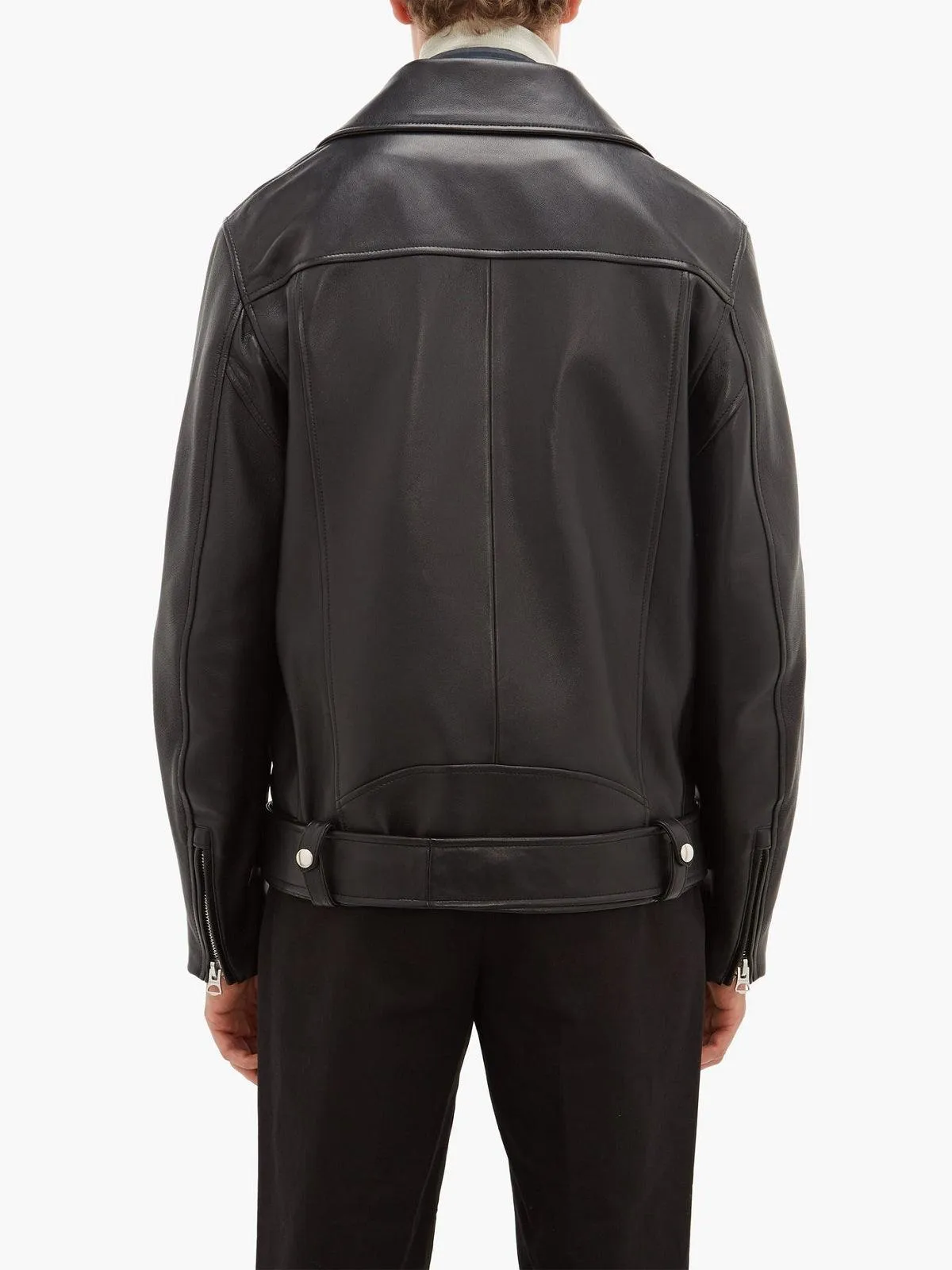 Classic Black Biker Leather Jacket for Men