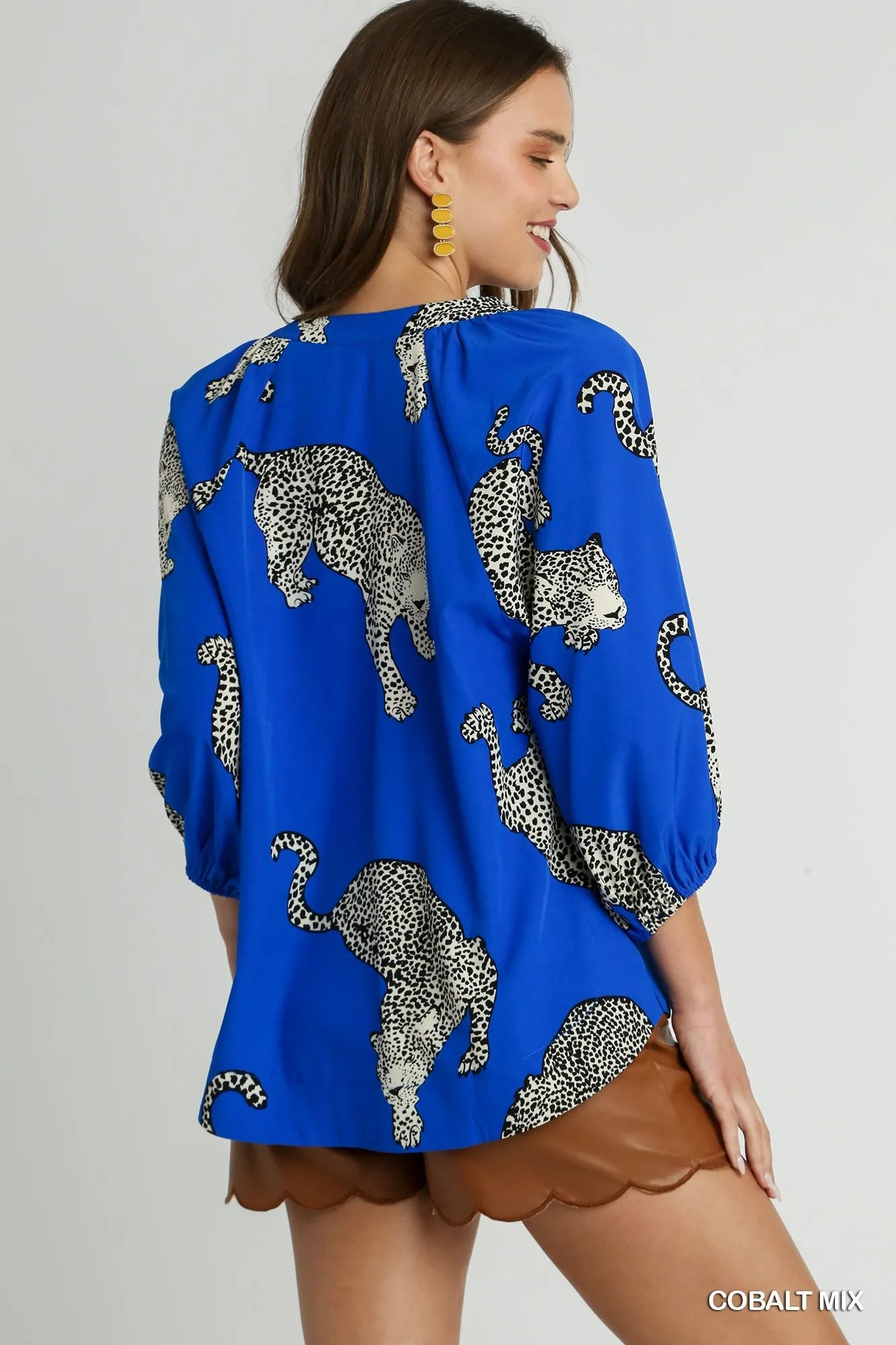 Cobalt Blue Cheetah Top