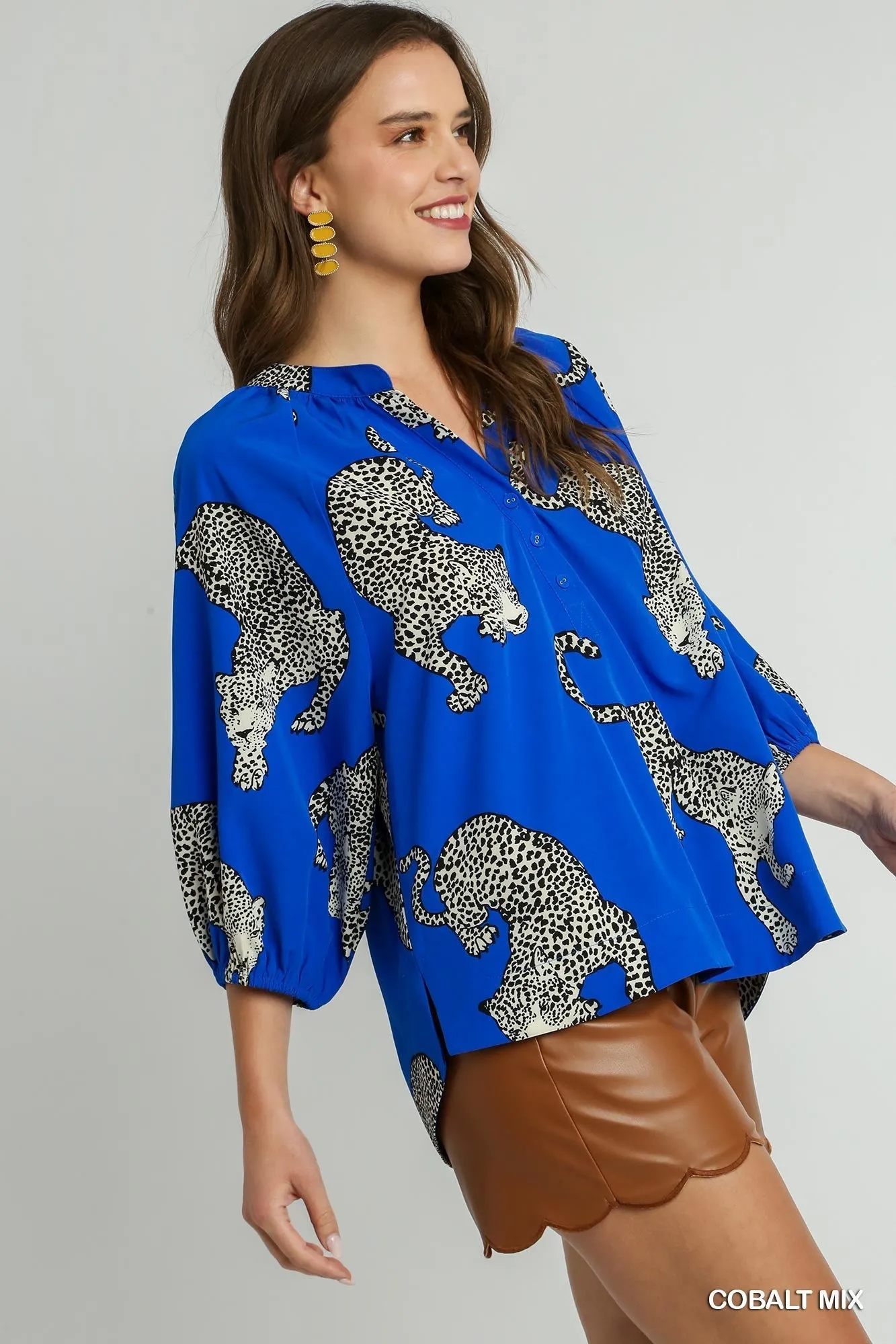 Cobalt Blue Cheetah Top