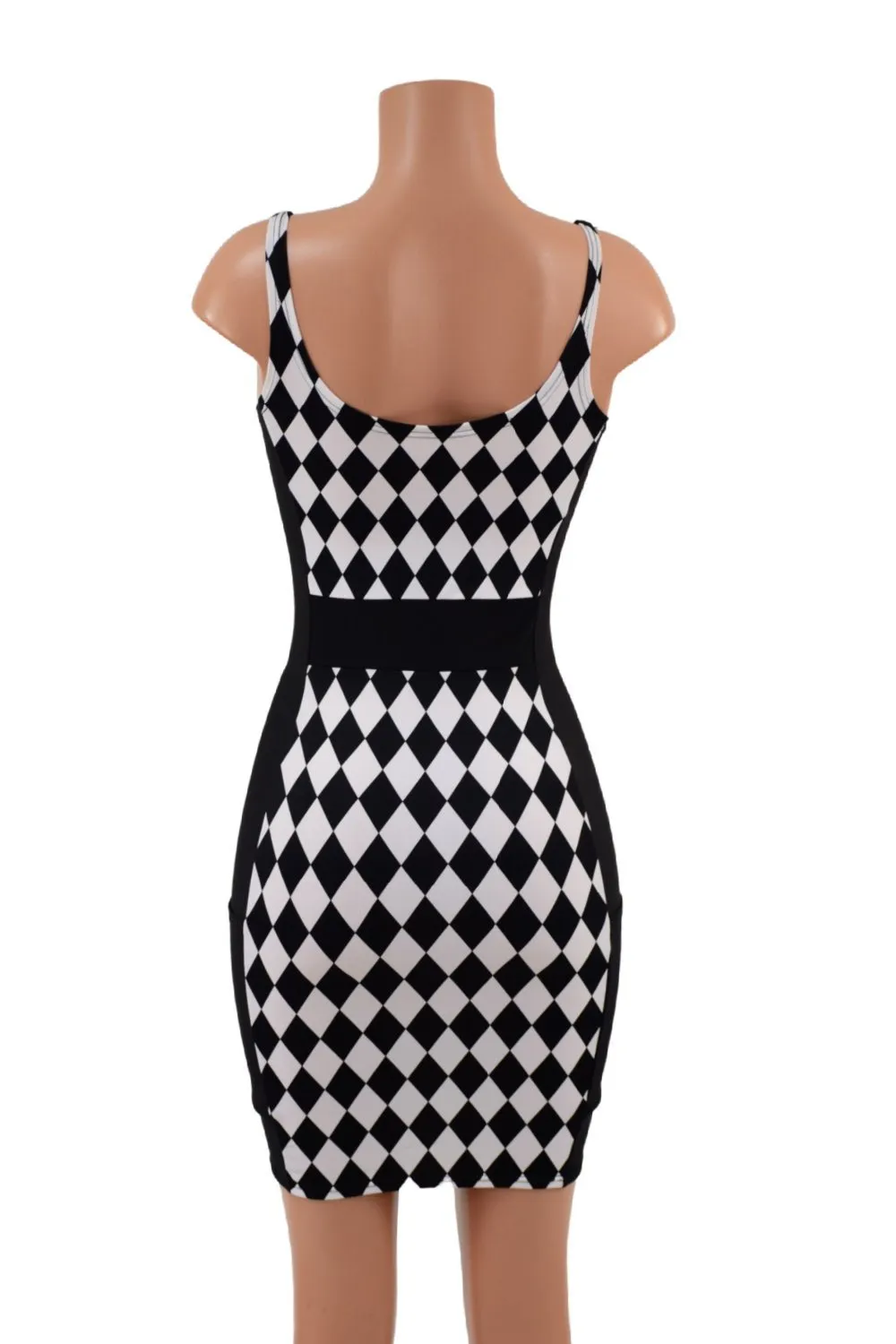 Color Blocked Side Panel Bodycon Mini Dress with Cargo Pockets