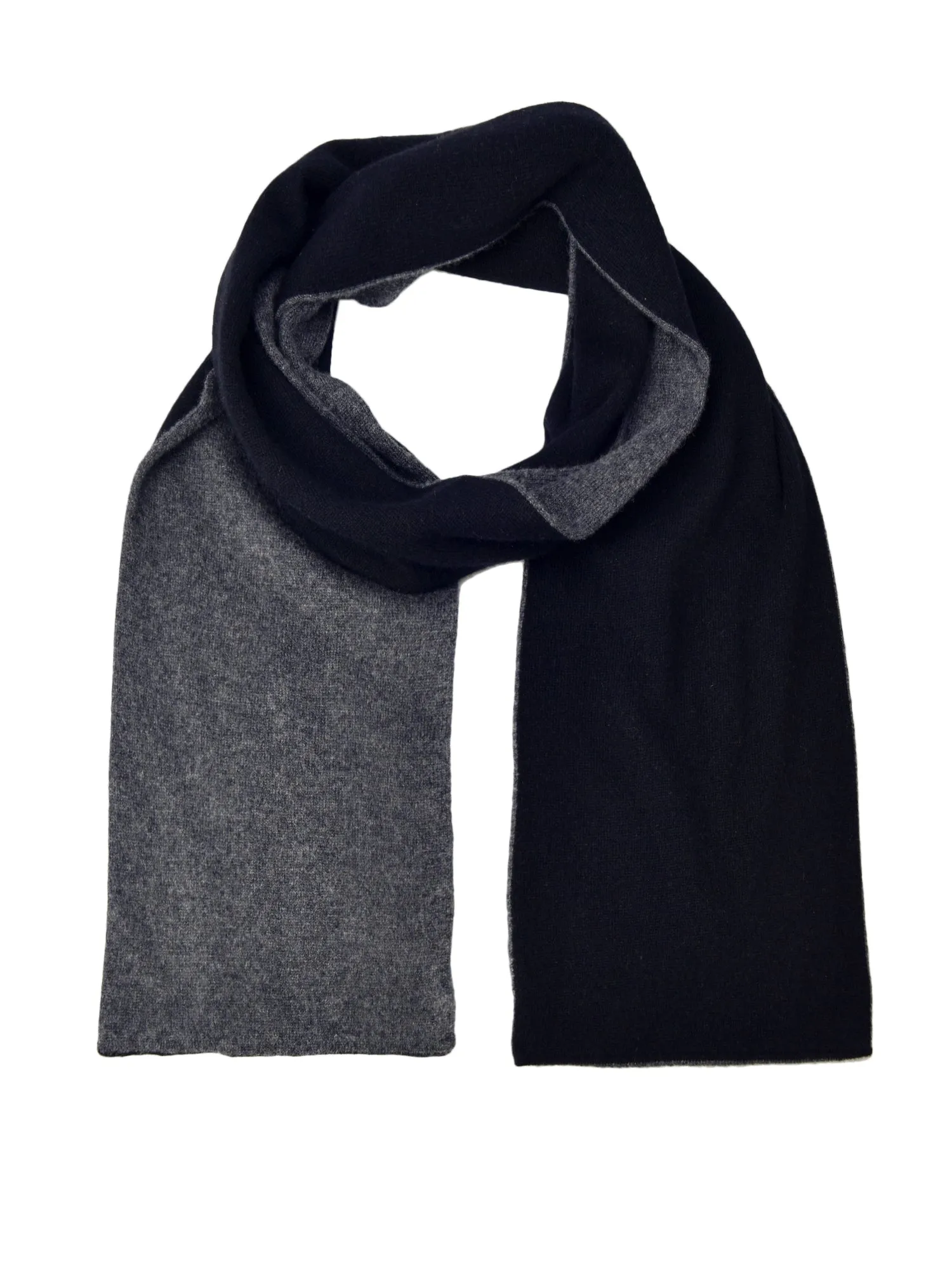 Colorblock Cashmere Scarf_Black/Graphite