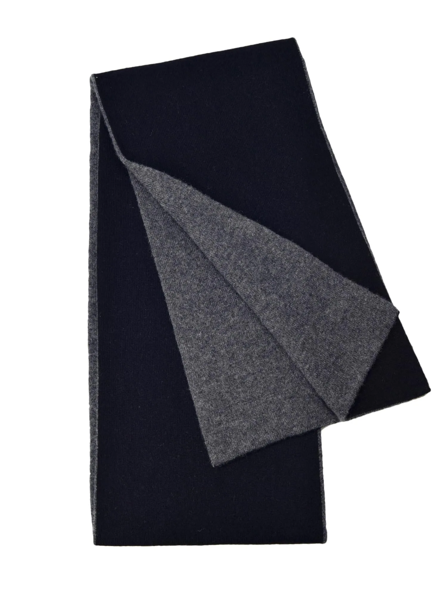 Colorblock Cashmere Scarf_Black/Graphite