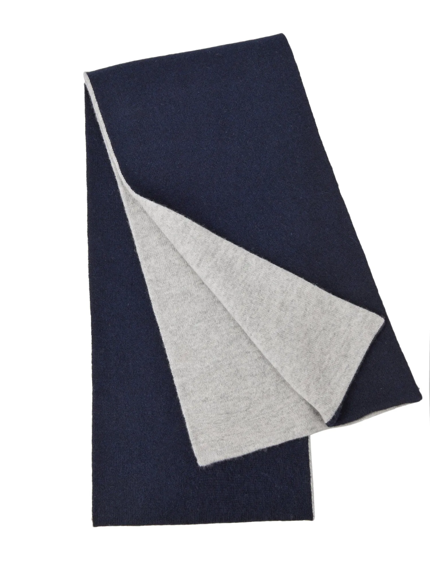 Colorblock Cashmere Scarf_Dark Navy/Light Grey