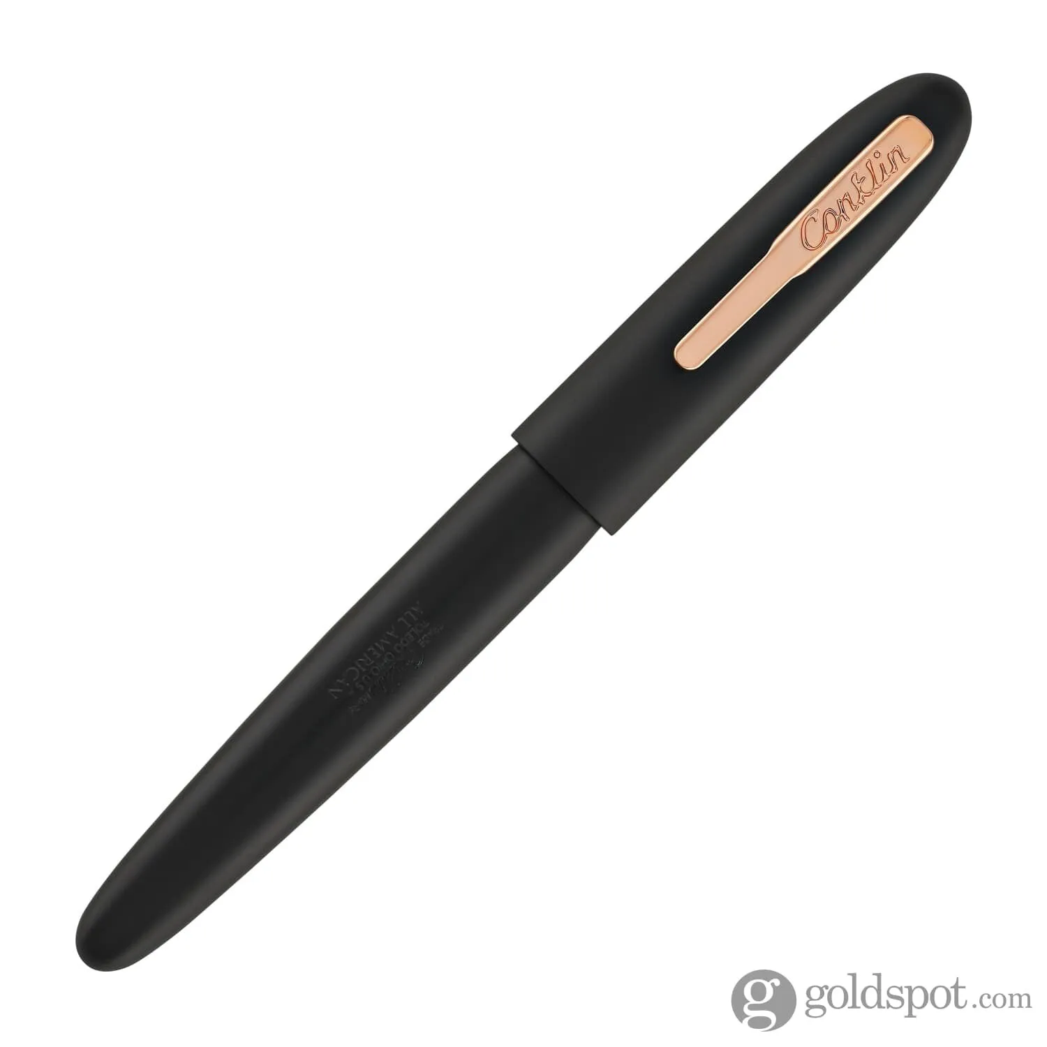 Conklin All American Fountain Pen in Matte Black with Rosegold Trim