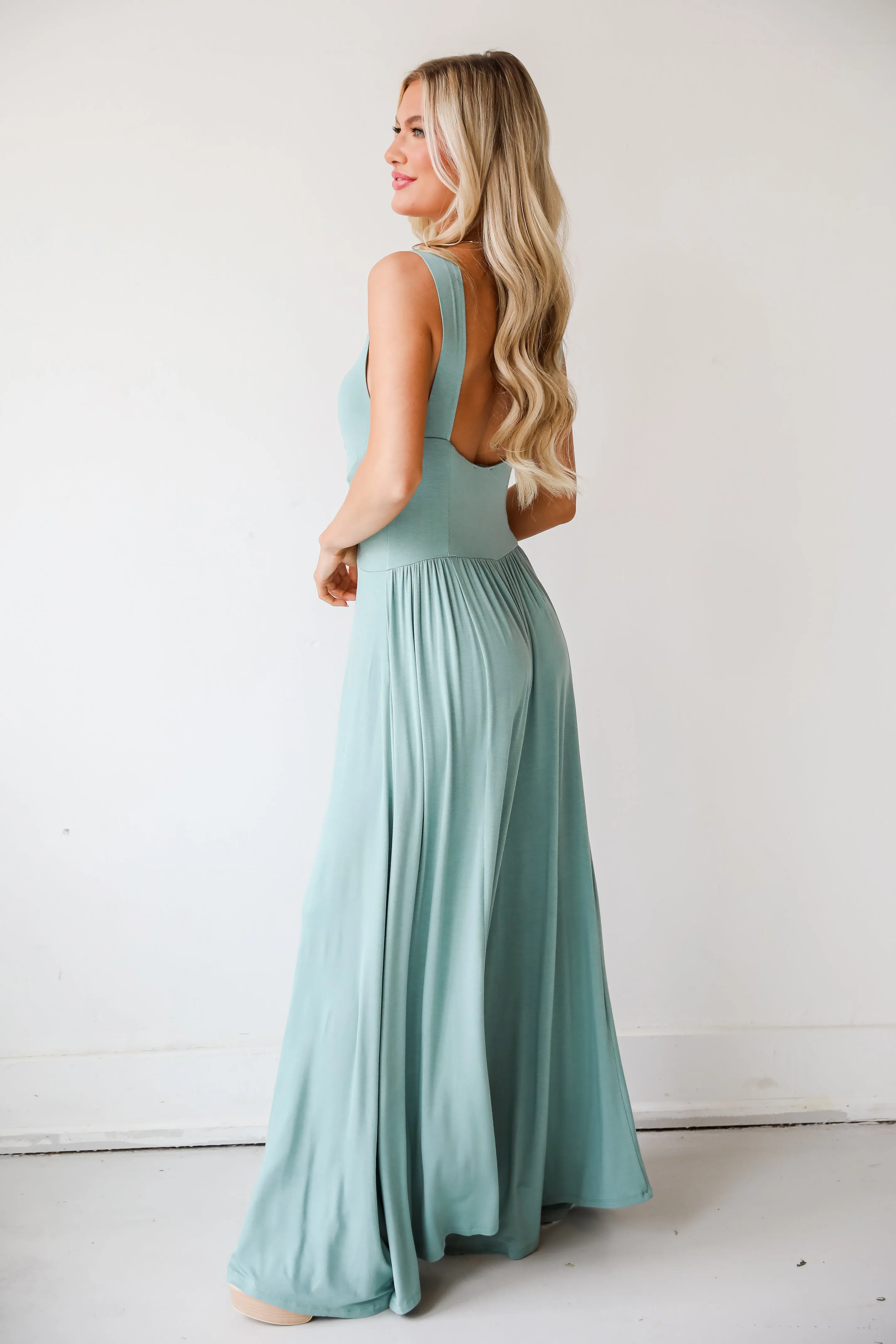 Covetable Vibe Sage Jumpsuit