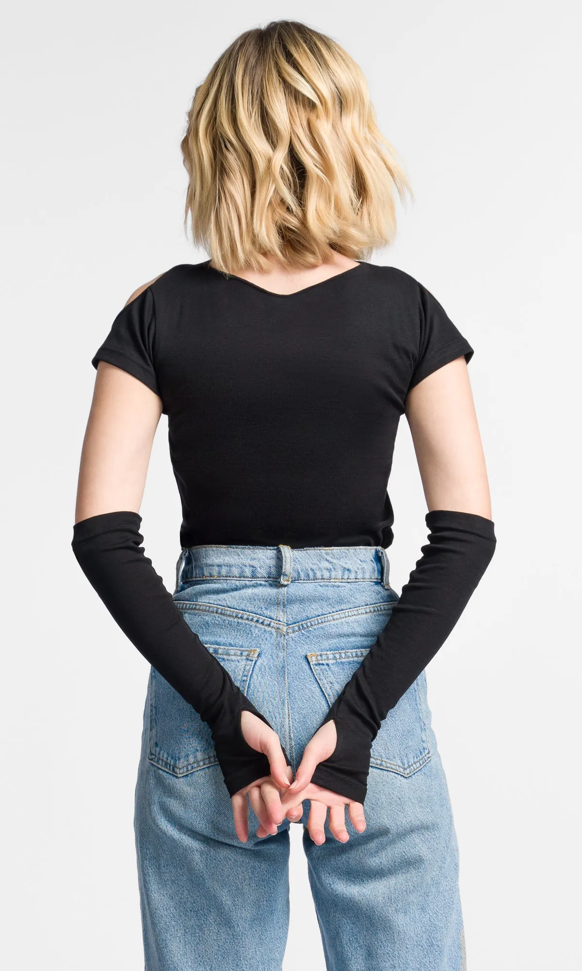 Cross Neck Top with Gloves