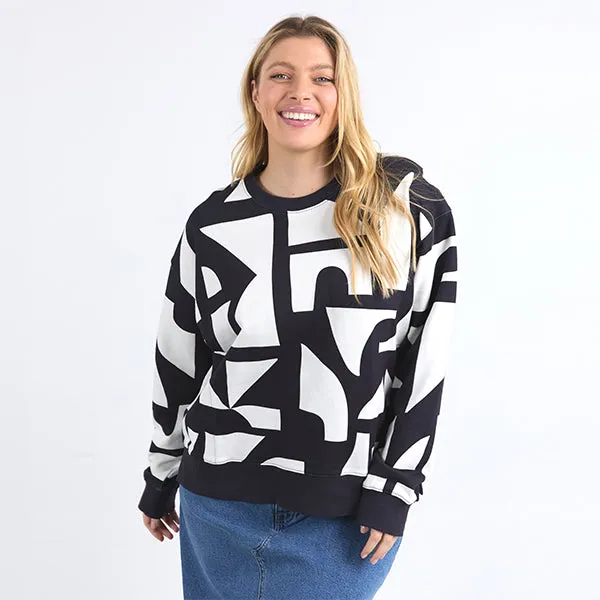 Dali Geo Crew - Midnight   White Geo Print