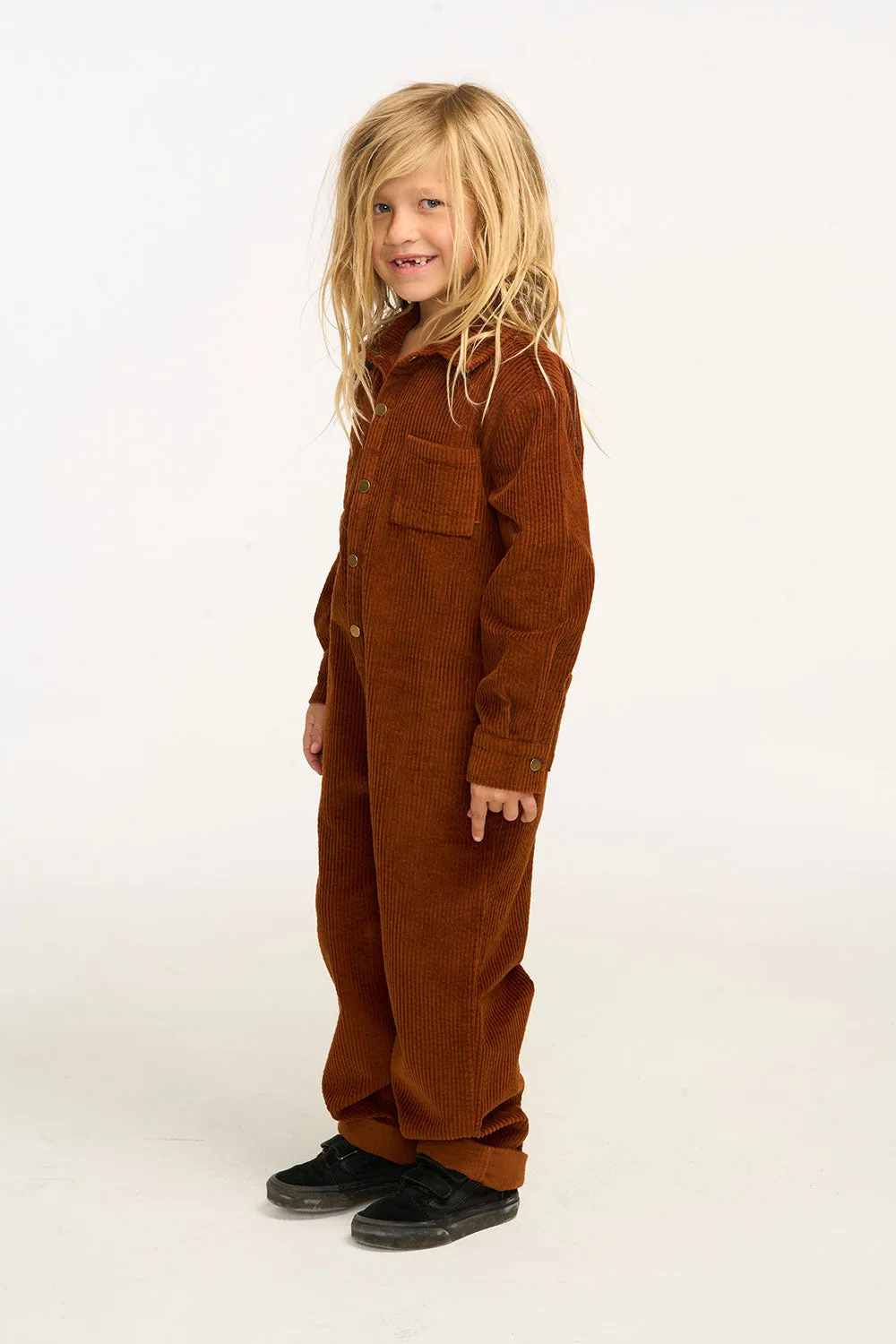 David Walnut Brown Corduroy Jumpsuit