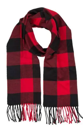 DBS012-05 Cashmere Feel scarves Checker Black & Red 12pcs Pack