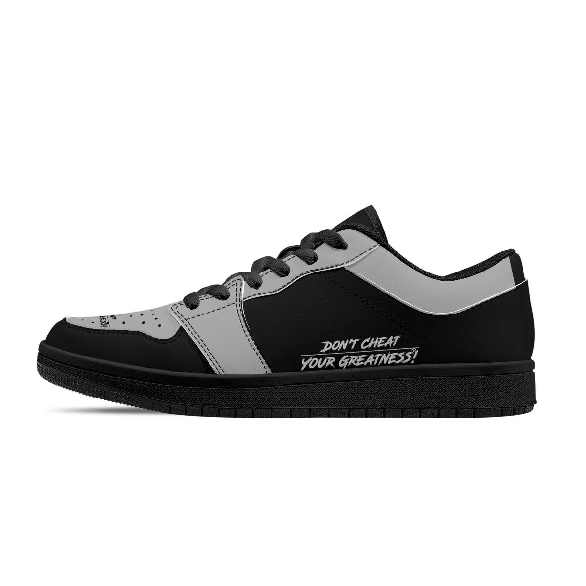 DCYG G4's Black & Grey,  Black Sole Low-Top Leather Sneakers