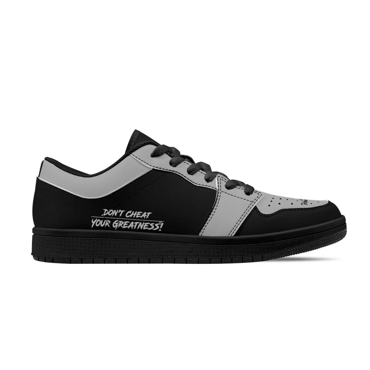 DCYG G4's Black & Grey,  Black Sole Low-Top Leather Sneakers