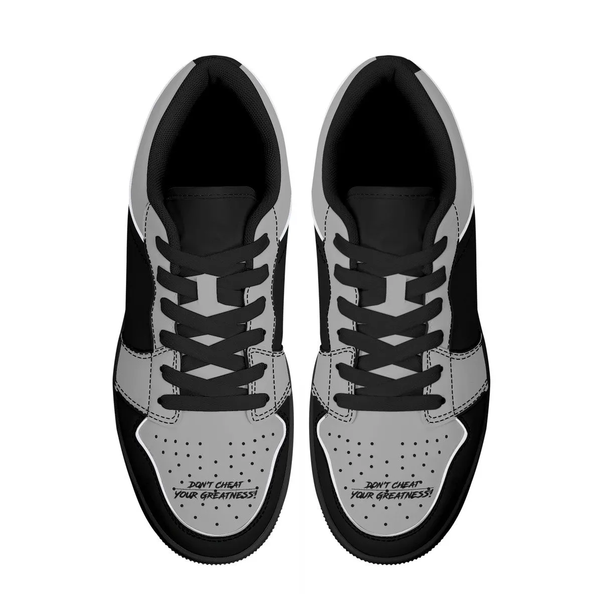 DCYG G4's Black & Grey,  Black Sole Low-Top Leather Sneakers