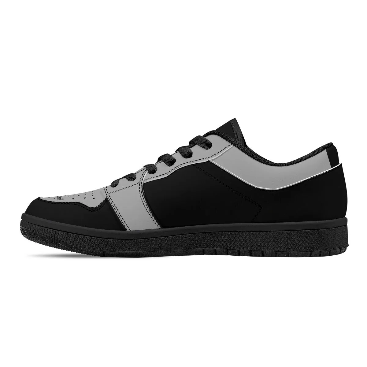 DCYG G4's Black & Grey,  Black Sole Low-Top Leather Sneakers