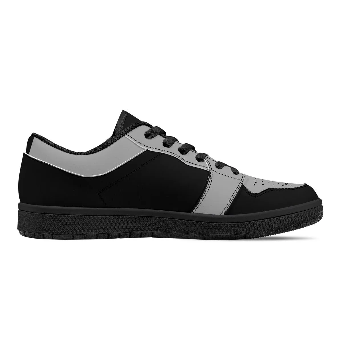 DCYG G4's Black & Grey,  Black Sole Low-Top Leather Sneakers