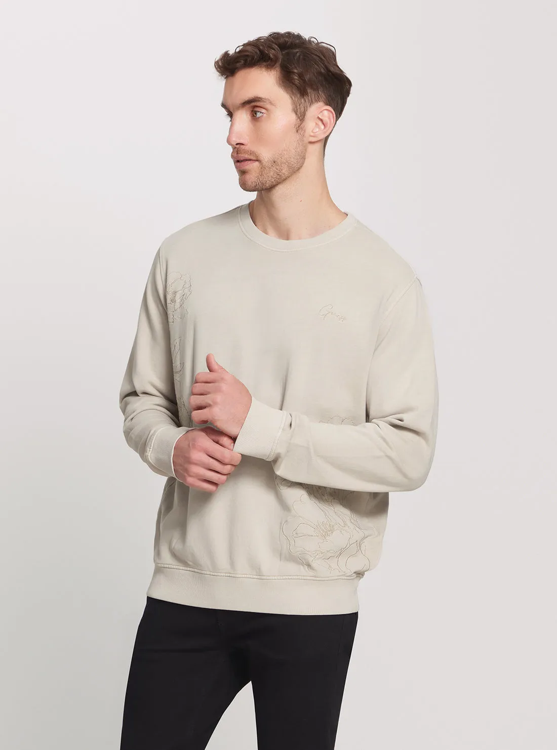 Eco Beige Treated Flower Jumper