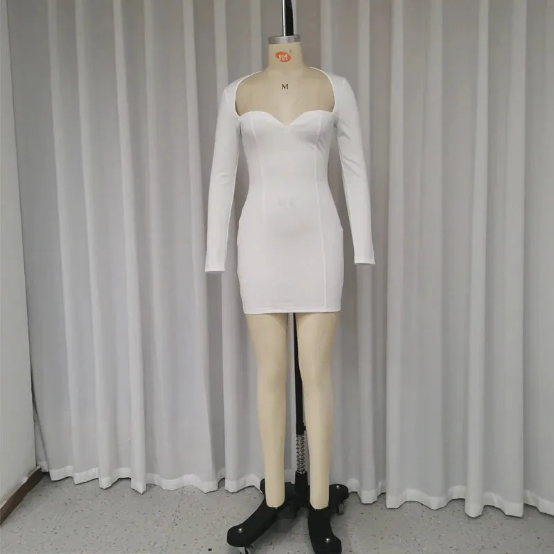 Elegant White Bodycon Mini Dress