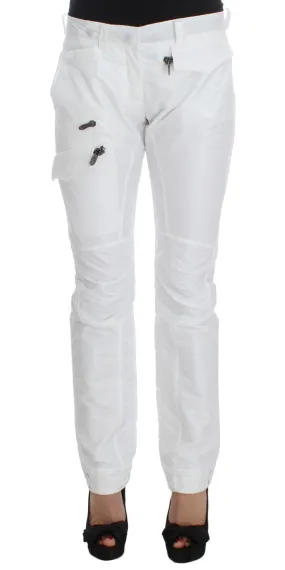 Ermanno Scervino Chic White Nylon Cargo Pants by Italian Designer