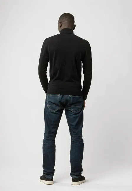 Feinstrick Rollkragenpullover KANJA schwarz | MELAWEAR