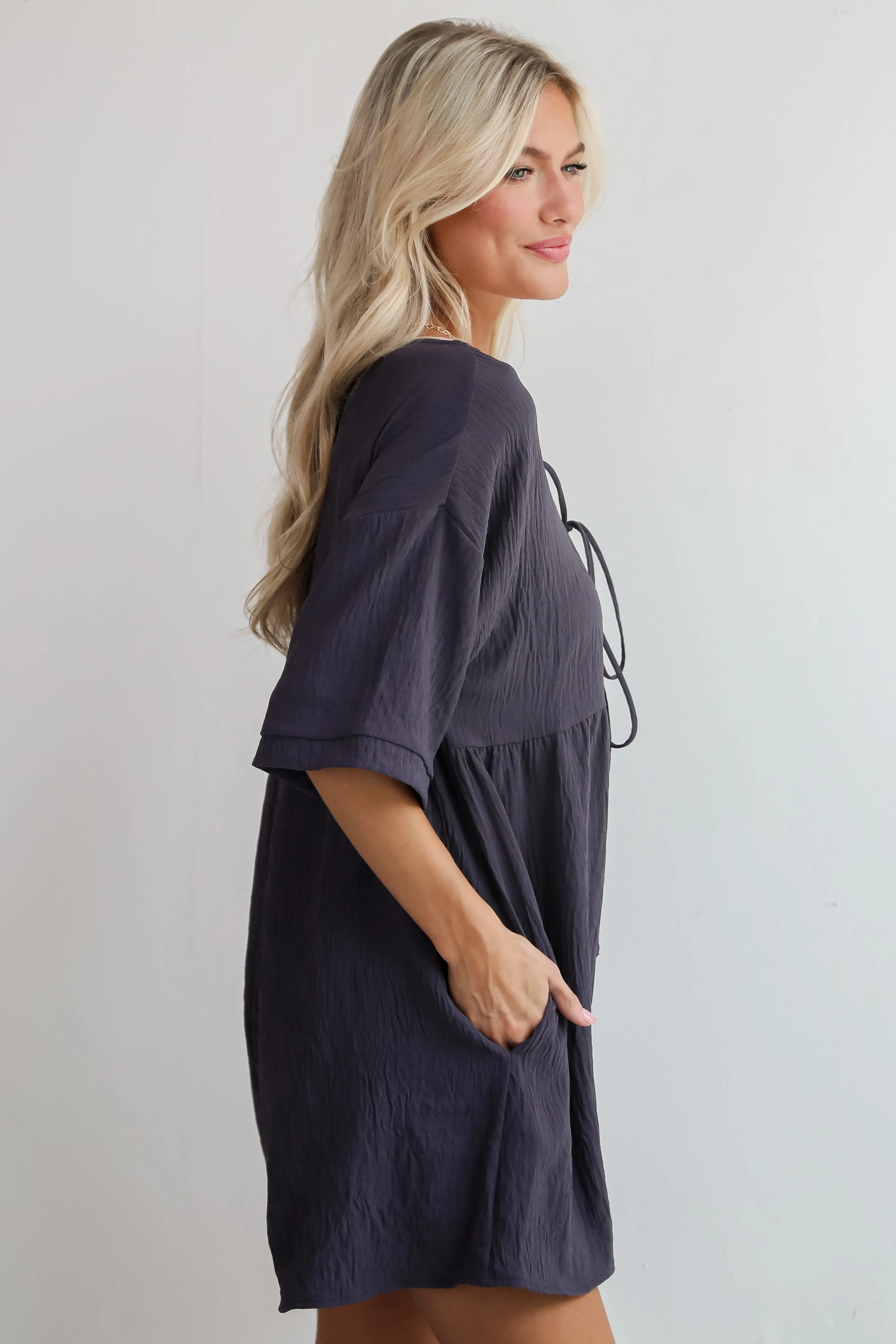 FINAL SALE - Remarkable Grace Charcoal Romper