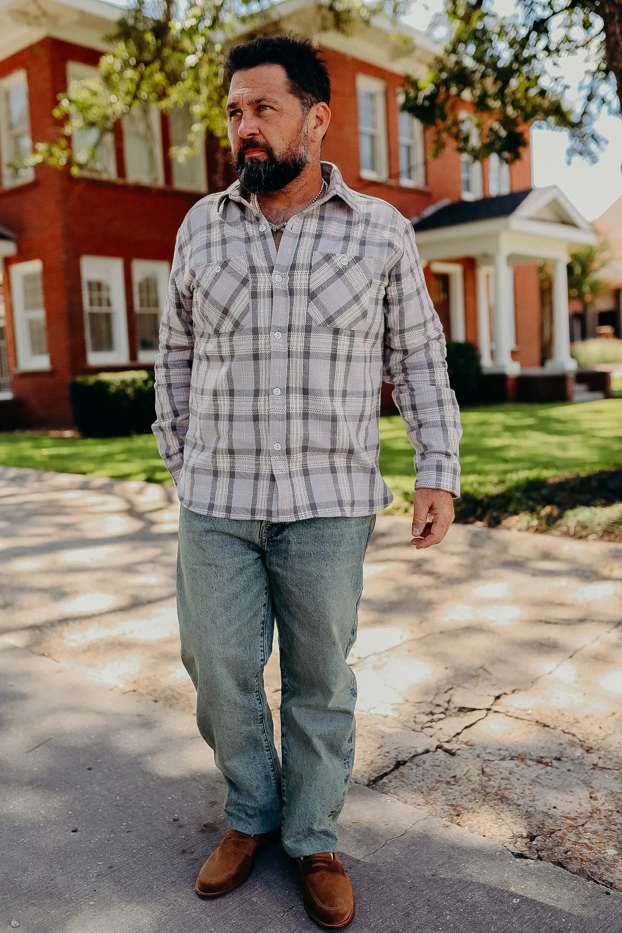 Flannel Work Shirt- Grey