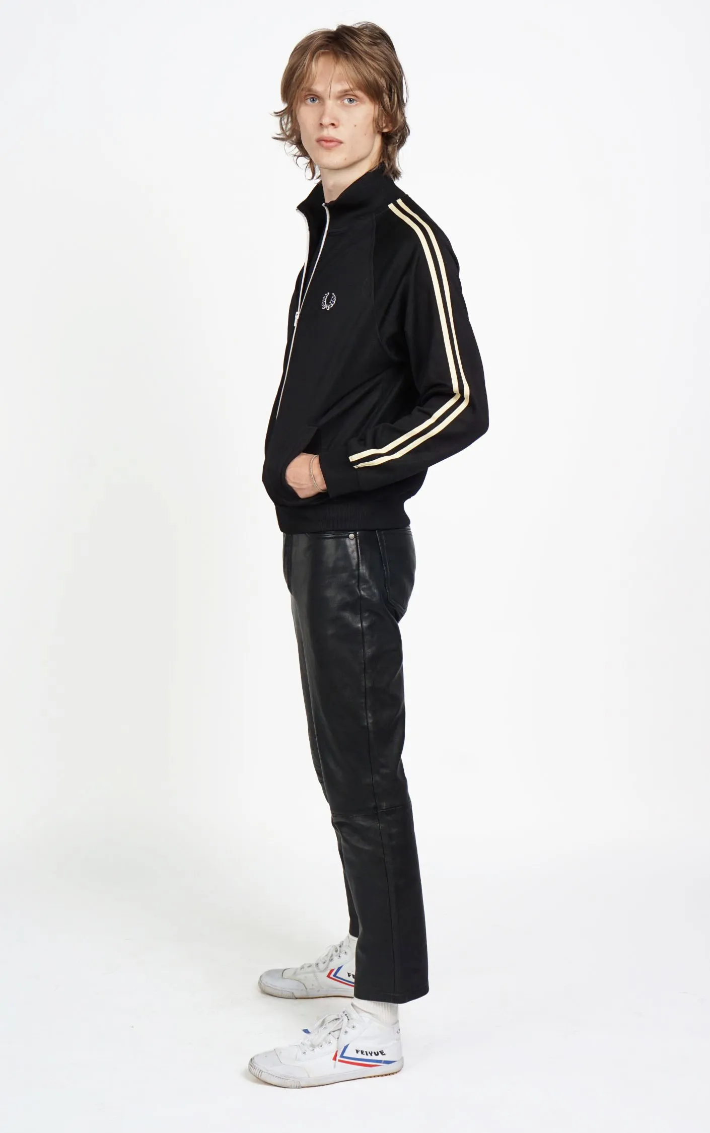 FRED PERRY Vintage Logo Zip Up Jersey Track Jacket