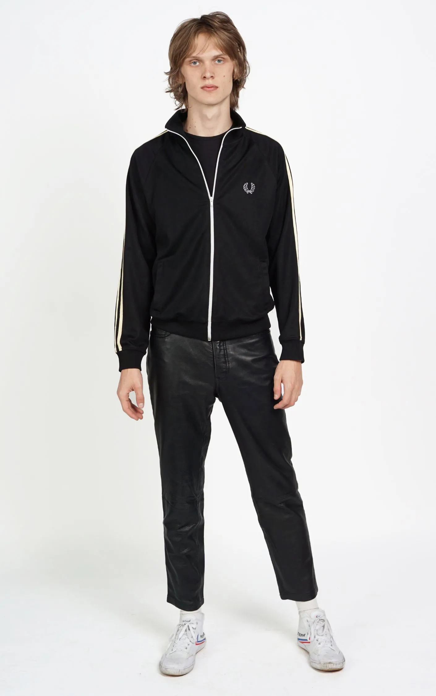 FRED PERRY Vintage Logo Zip Up Jersey Track Jacket