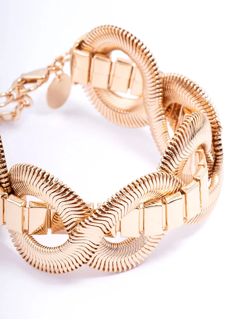 Gold Multi Wrapped Adjustable Bracelet