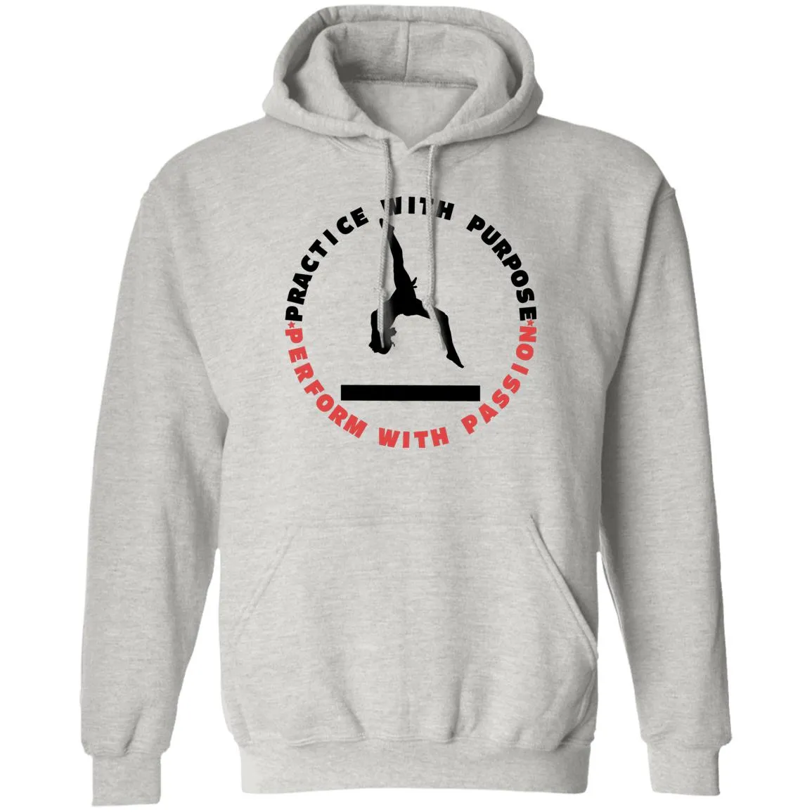 Gymnastics-Themed Pullover Hoodie (Blk BB)