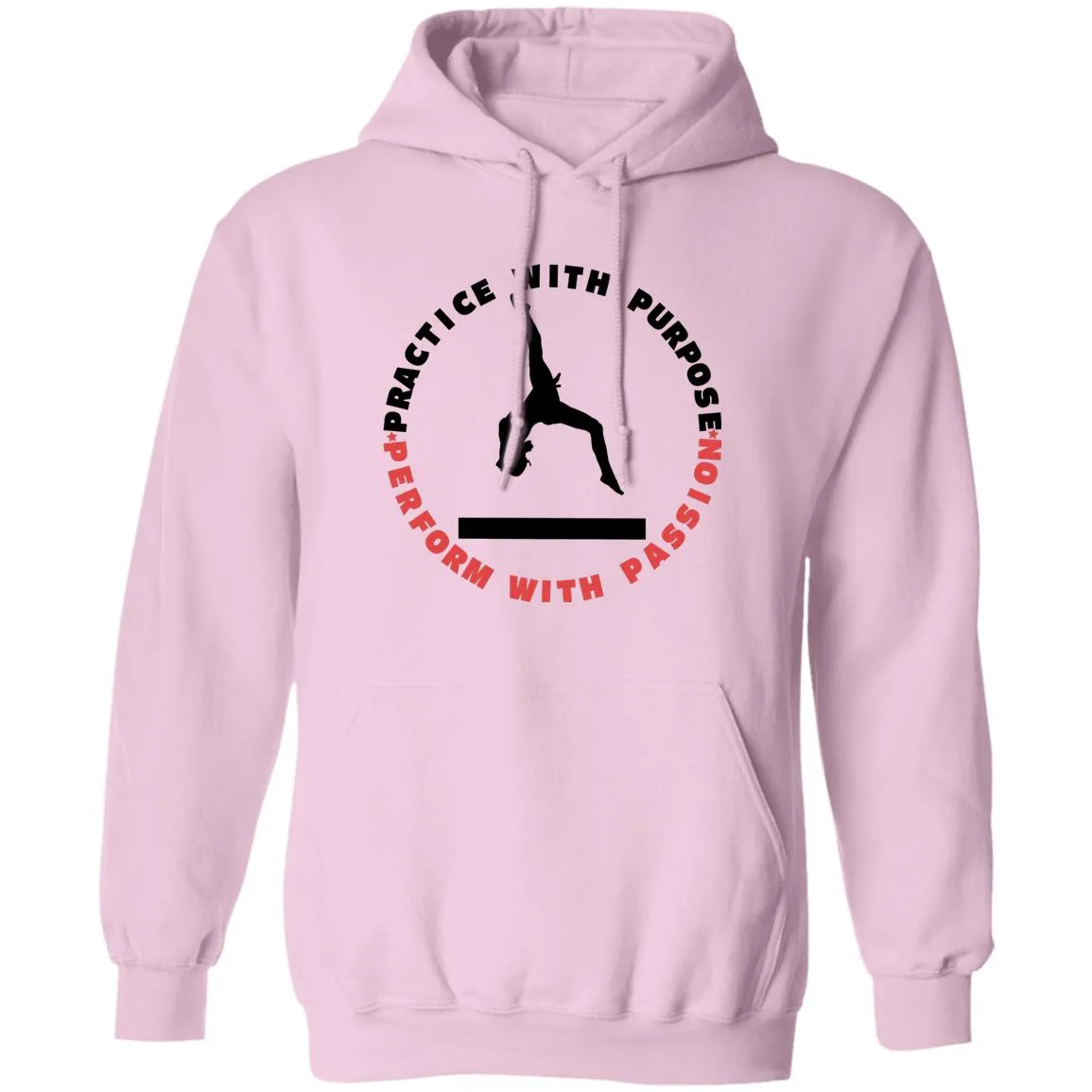 Gymnastics-Themed Pullover Hoodie (Blk BB)