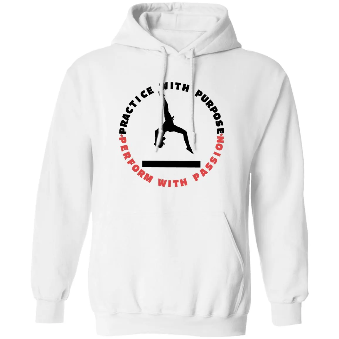 Gymnastics-Themed Pullover Hoodie (Blk BB)