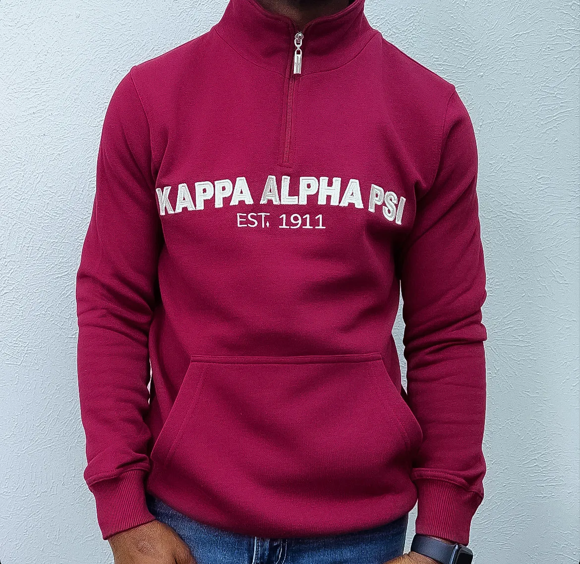 Half Zipper Embroidery Sweatshirt