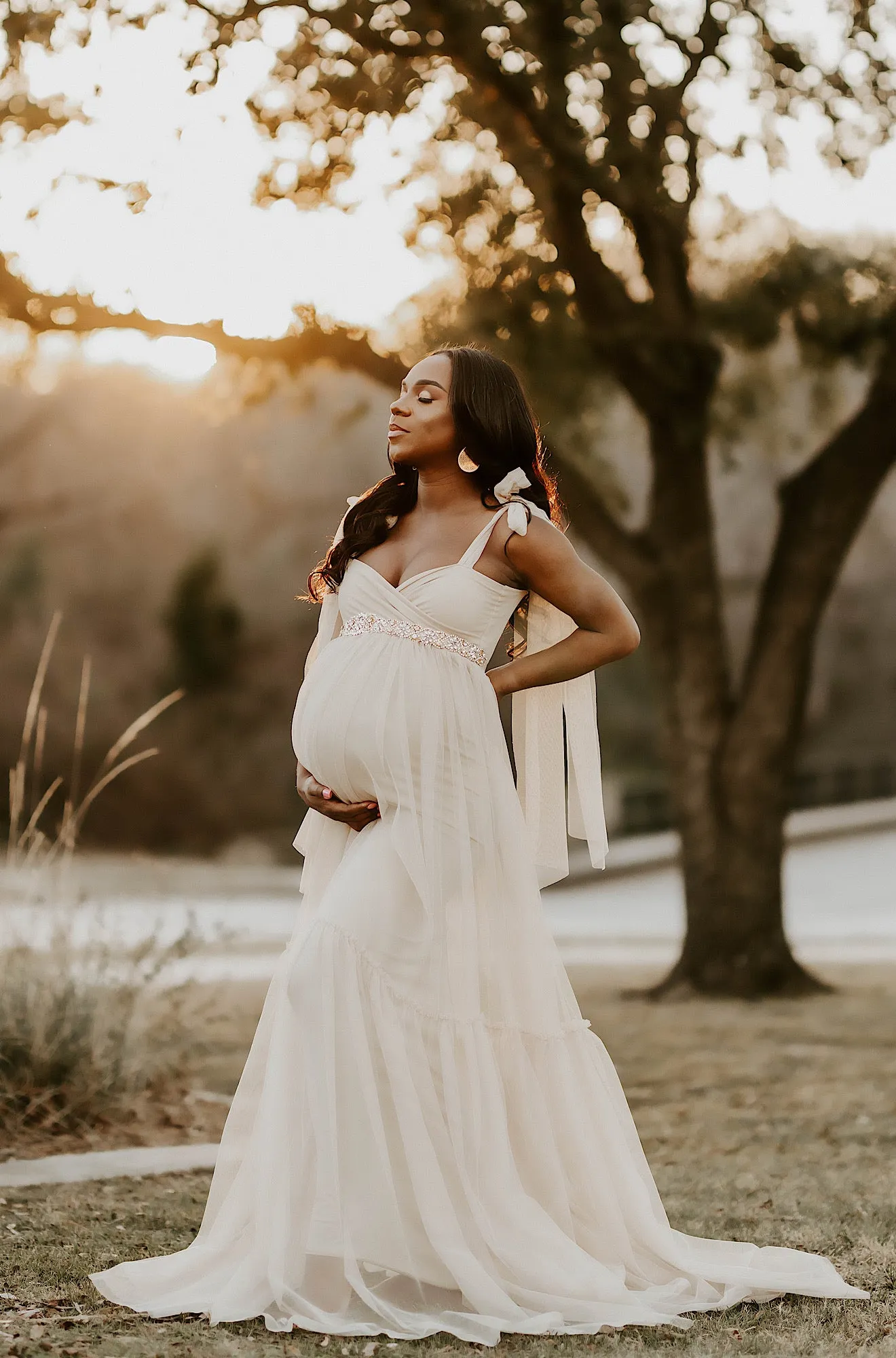 Hannah Gown Sweetheart Top Maternity Dress