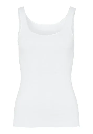 Hanro Cotton Seamless White Sleeveless Vest