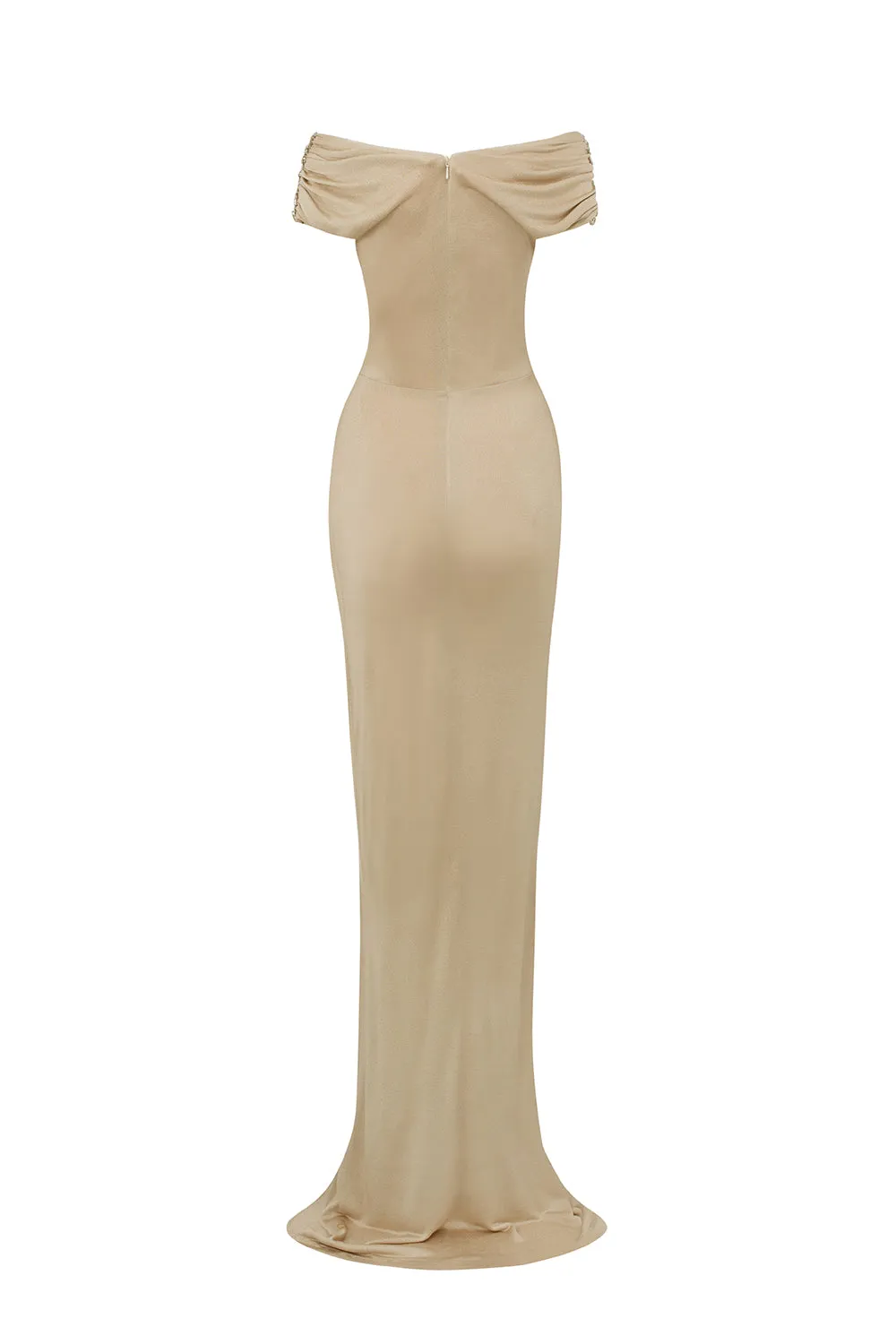 Hazel Bodycon Draped Jersey Floor Length Dress