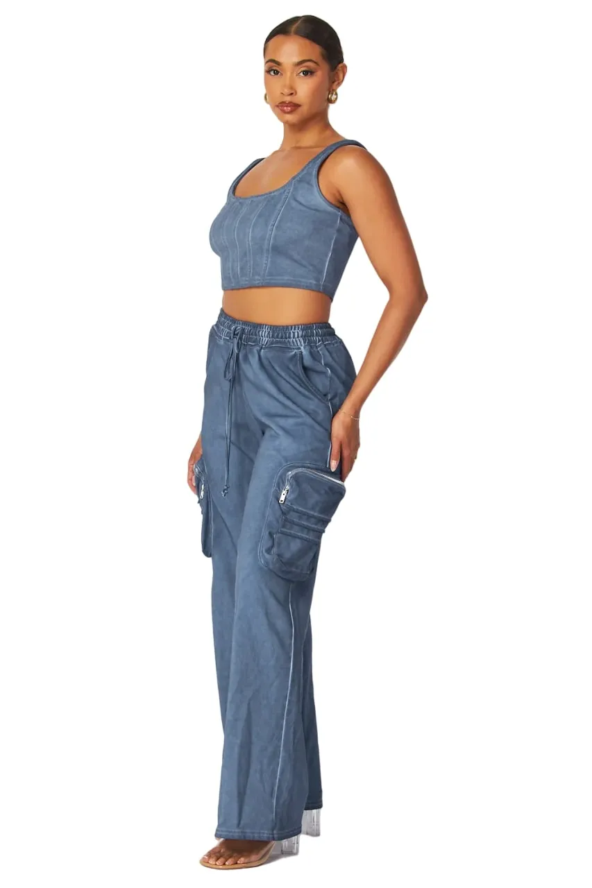 Hot & Delicious Women's Gloria Dirty Wash Crop Top