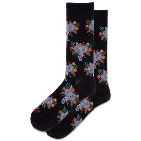 HOTSOX Men's Tropical Elephant Crew Socks