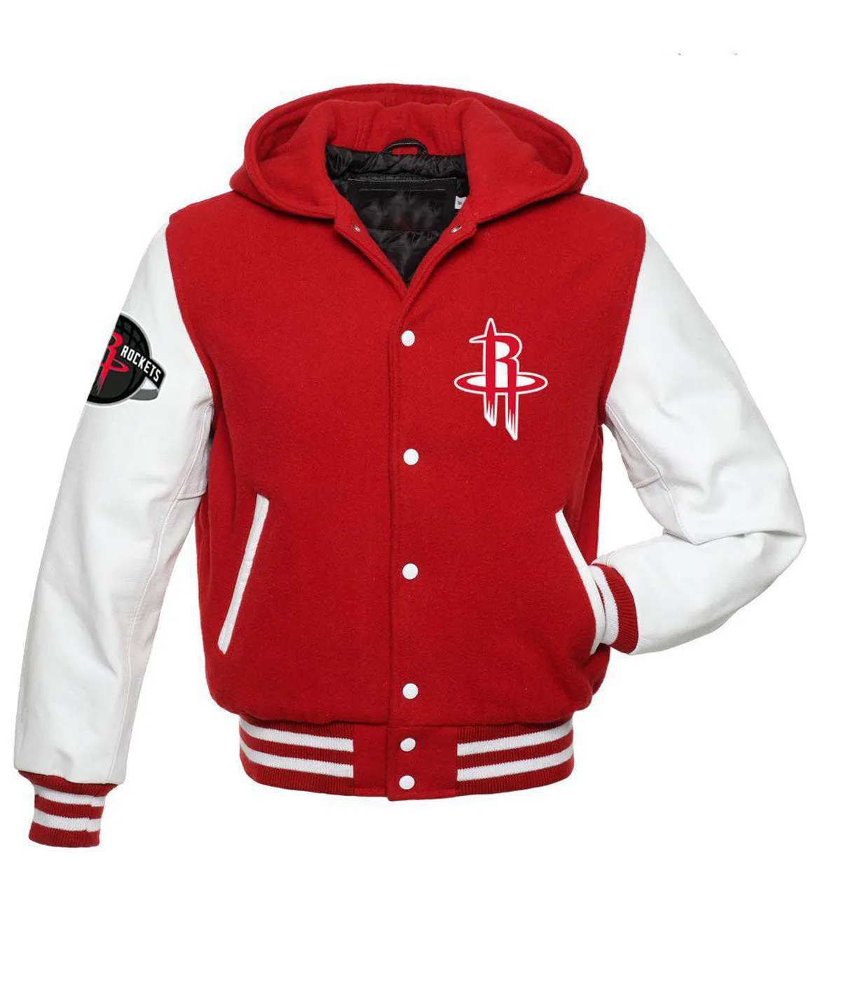 Houston Rockets NBA Varsity Red and White Jacket