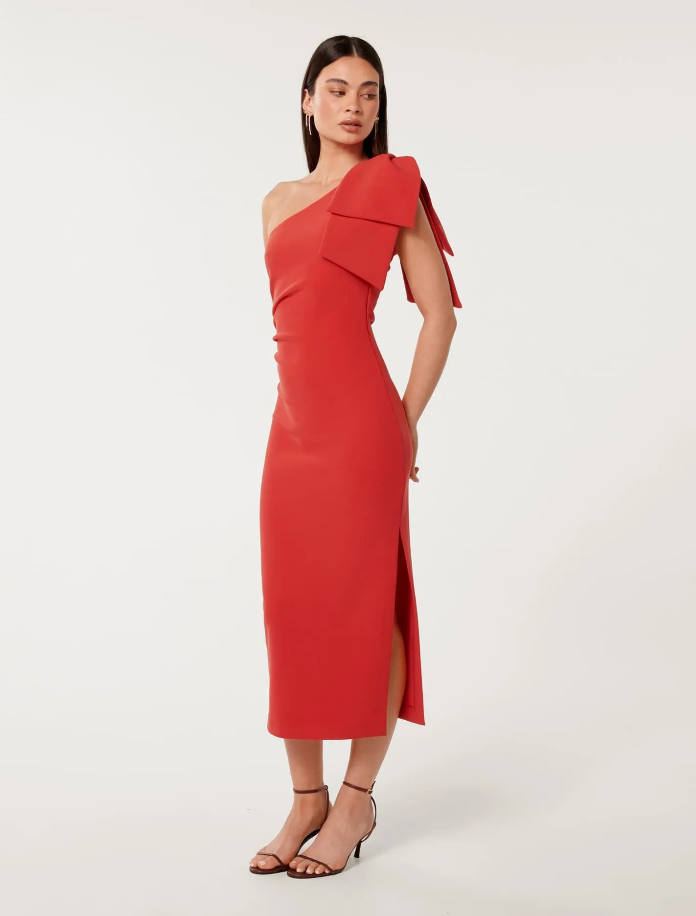 Jade Bow Bodycon Midi Dress