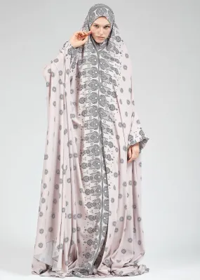 Jameela Satin Home Prayer Gown in Paisley Print with Extended Coverage